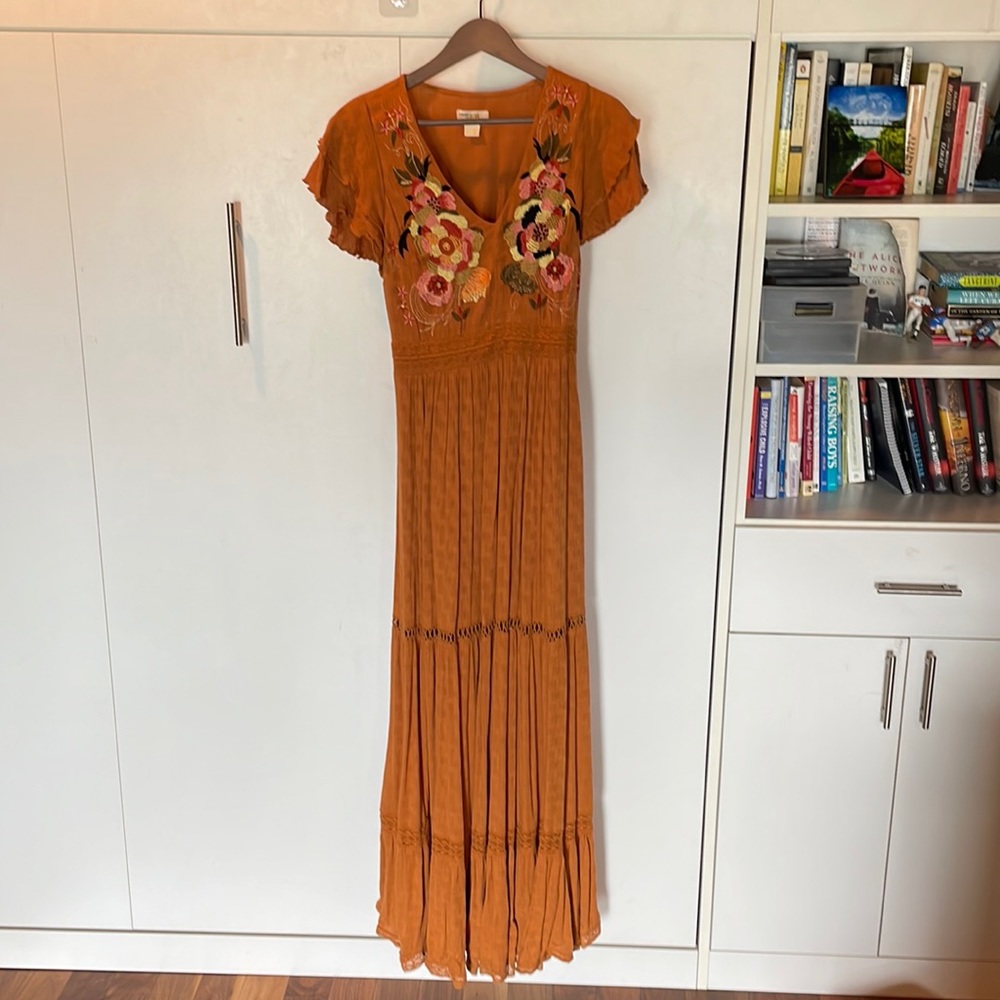 NWOT Maeve Anthropologie dress. S. Burnt orange.